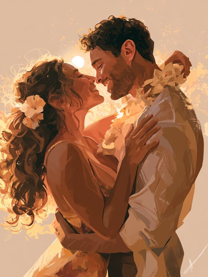 draw couple portrait illustration