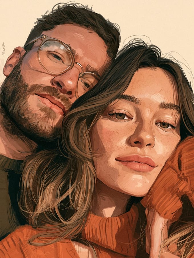 make family or couple caricature