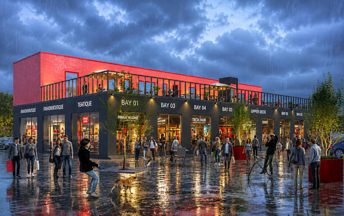 design futuristic container homes, stores and commercial buildings