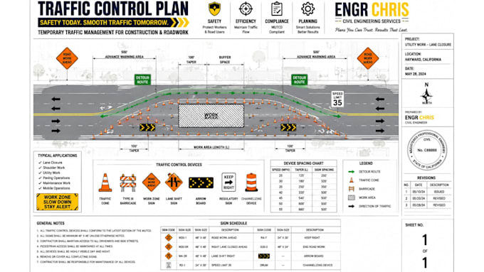 do traffic control plans for roadwork construction and permits