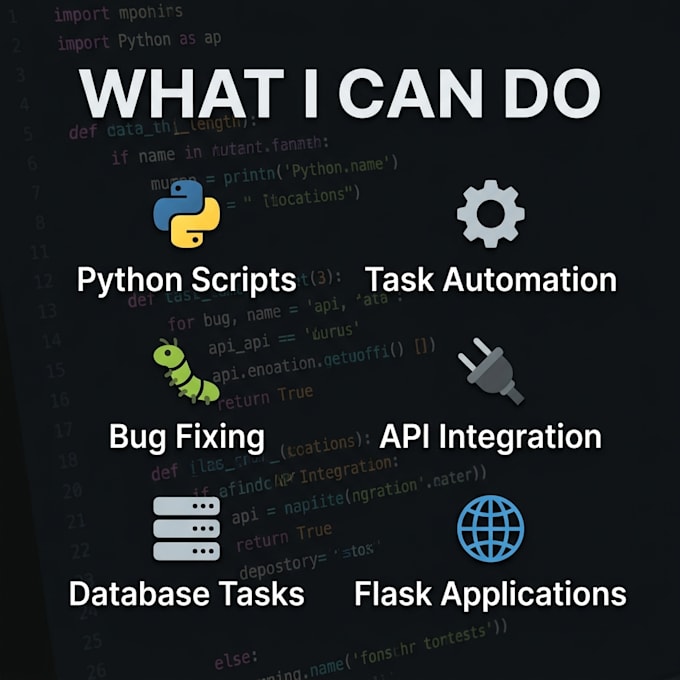 develop python scripts, automation tools, and fix python bugs