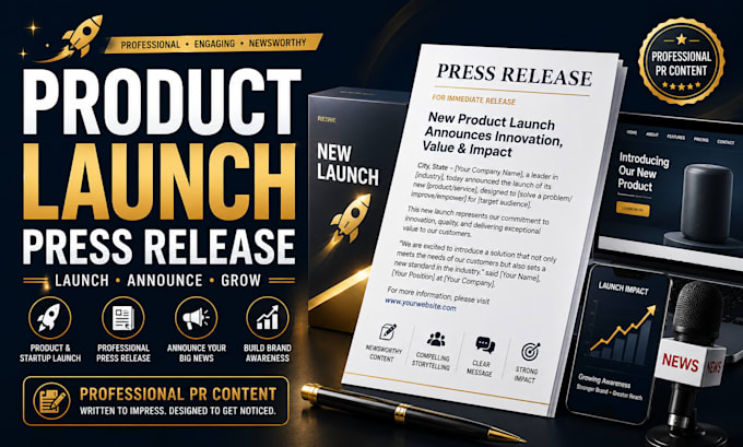 write a product launch press release or startup press release