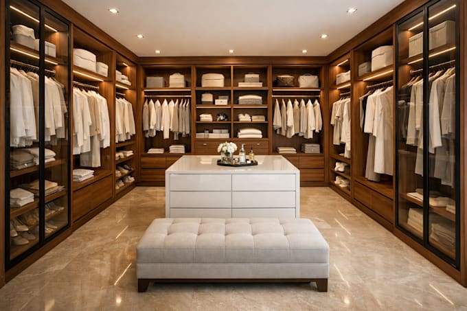 create 2d drawing for kitchen cabinet walk in closet wardrobe with 3d rendering