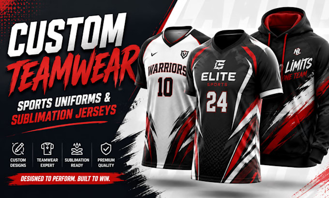 design custom teamwear sport uniforms and sublimation jerseys