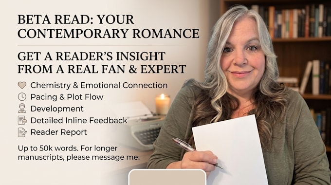 beta read your contemporary romance with inline comments and reader report