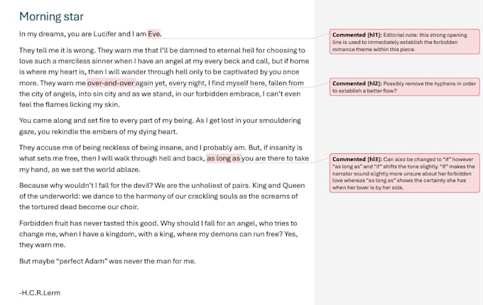 copyedit and proofread your fictional novel