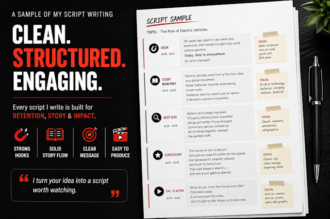 create engaging youtube scripts and short form video content