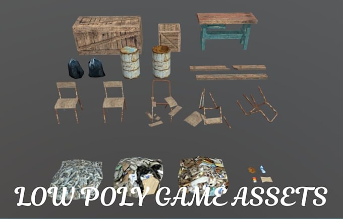create ps1 ps2 low poly game assets 3d props and game ready models for unity