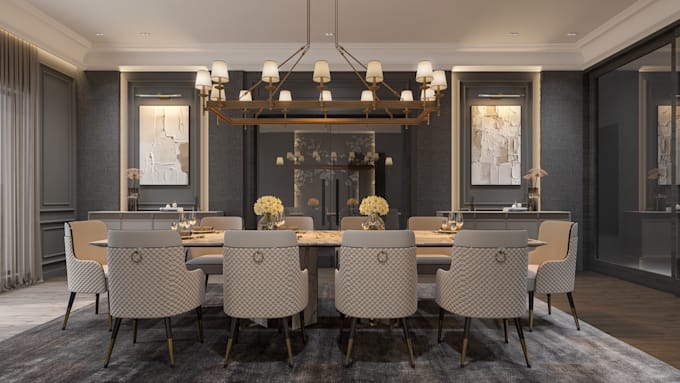 do interior 3d design and visualization for residential and commercial