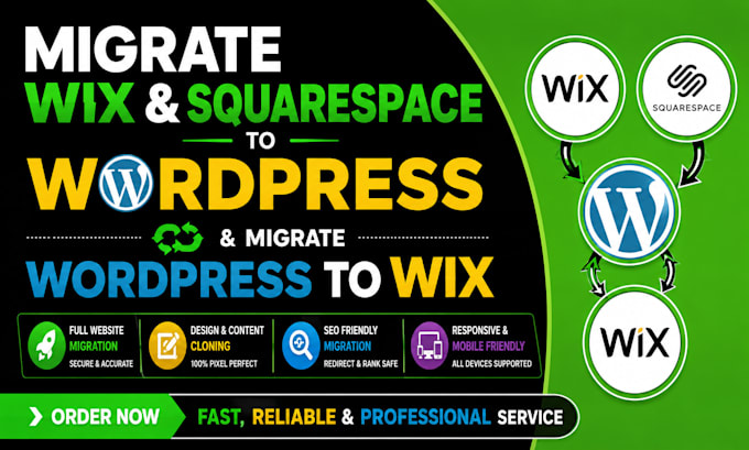 migrate wix squarespace to wordpress website clone and migrate wordpress to wix