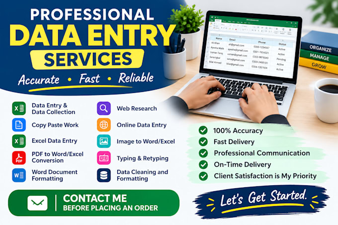 be your data entry operator