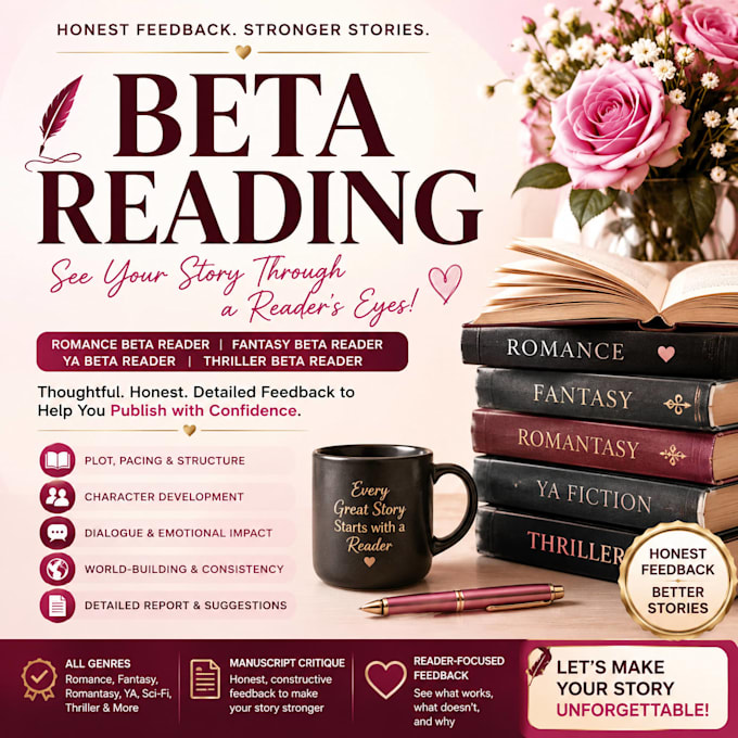beta read romance beta reader fantasy ya novel beta reader thriller beta reader