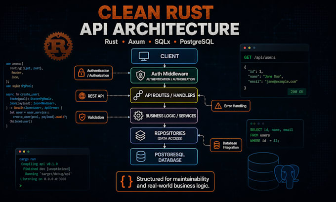 build and integrate rust backend apis with axum