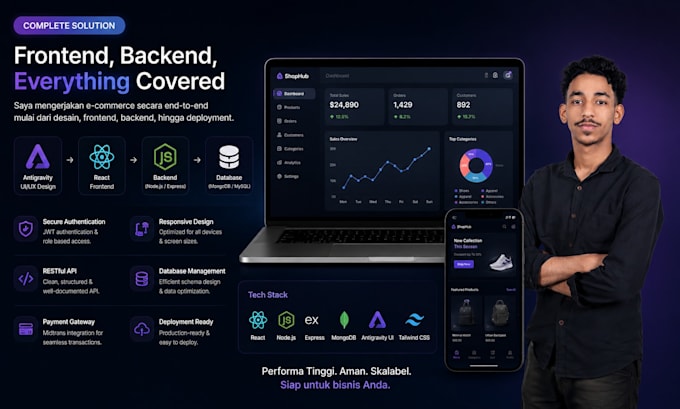 build a premium full stack website with stunning UI and antigravity