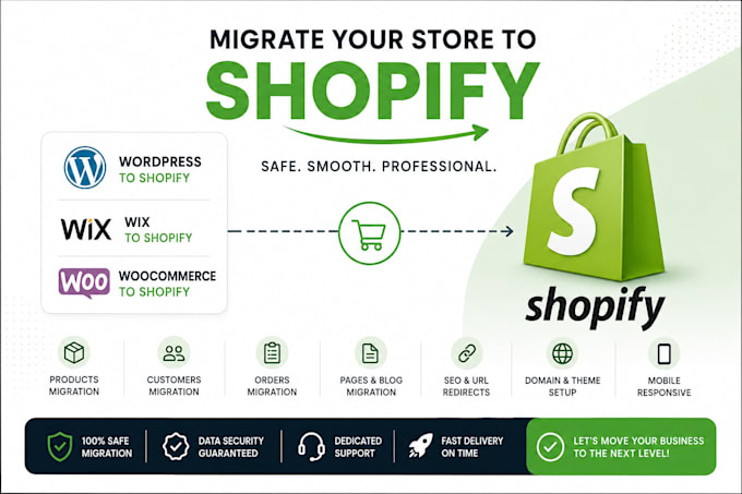 migrate wordpress to shopify wix to shopify woocommerce to shopify migration