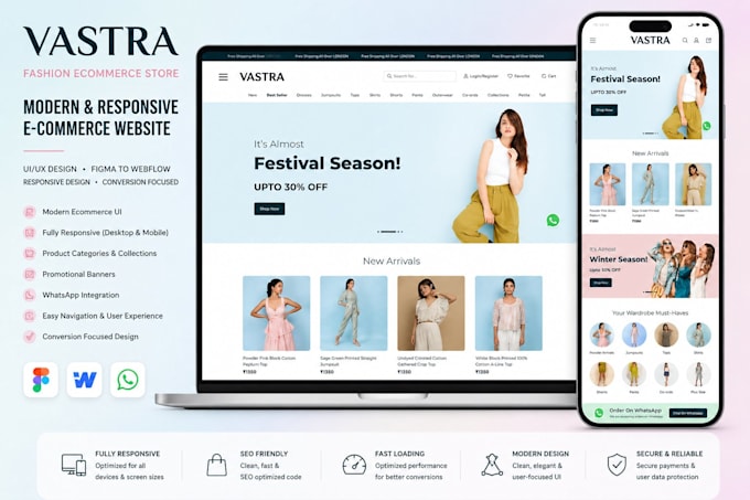 design and develop webflow e commerce store with UI UX
