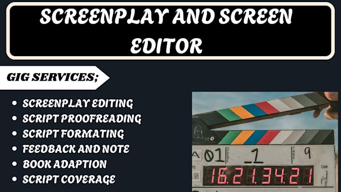 edit and format your screenplay, feature film, movie script, script adaptation