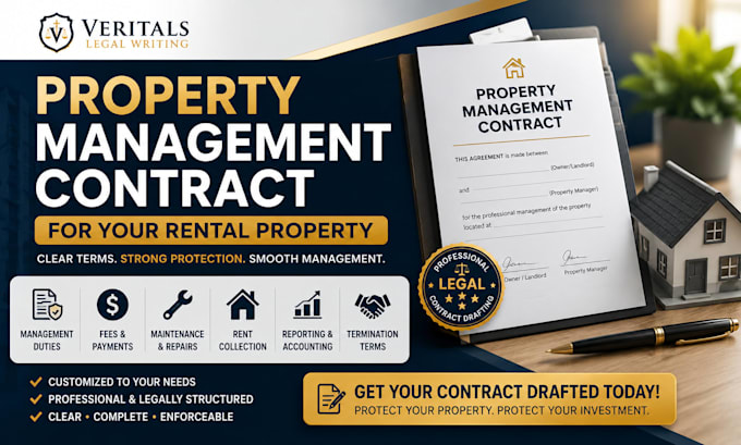 draft a professional property management contract  for your rental propety