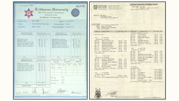 design school transcript, university transcript, college transcript, high school