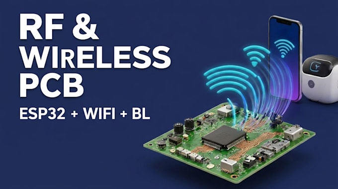 design rf wireless pcb, antenna, esp32 and iot circuit board
