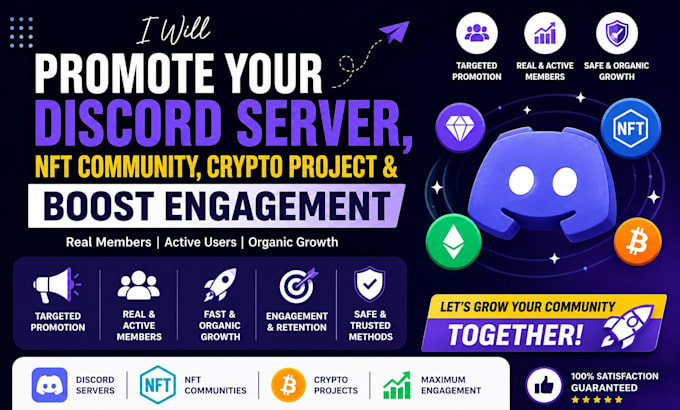 do professional discord server promotion, management, and nft community growth
