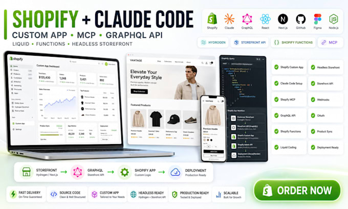 shopify claude code mcp shopify custom liquid coding app graphql headless store