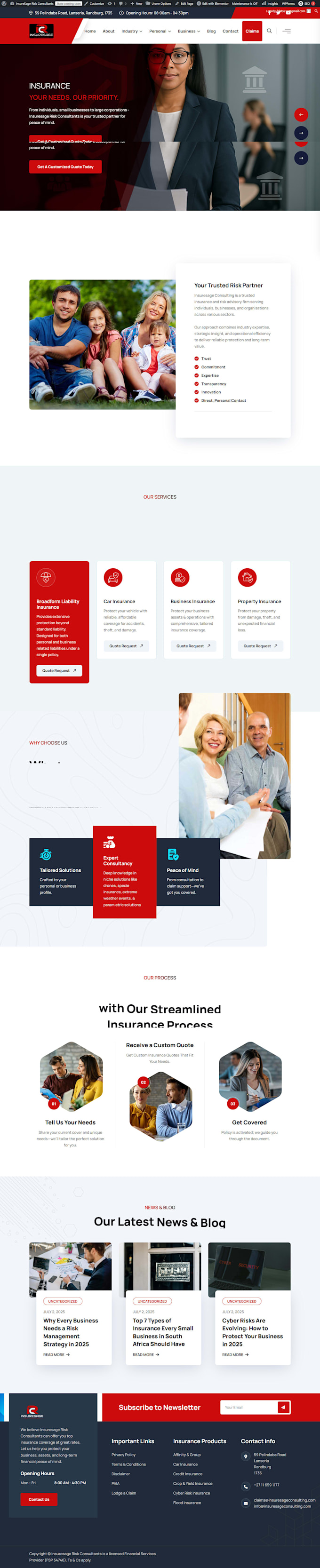 design and develop a modern wordpress business website