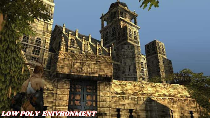 create ps1 ps2 psx low poly 3d game environment retro game map game ready assets