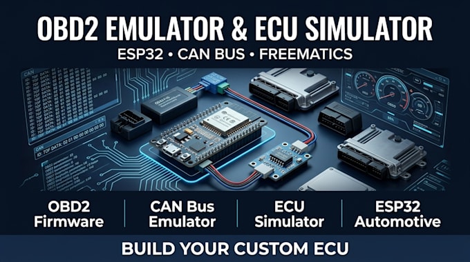 develop custom obd2 emulator firmware, esp32 can bus ecu simulator and freematic