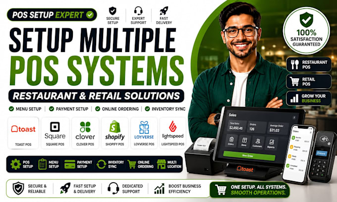 setup toast pos square pos clover shopify loyverse retail pos menu payment setup
