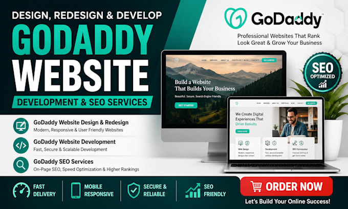 design godaddy website redesign godaddy website development and godaddy SEO