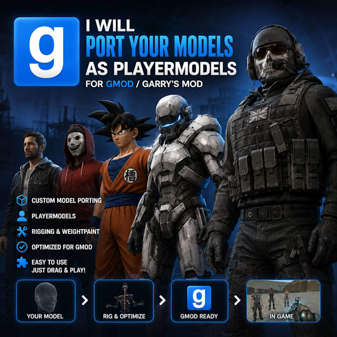 port your models as playermodels for gmod aka garrys mod