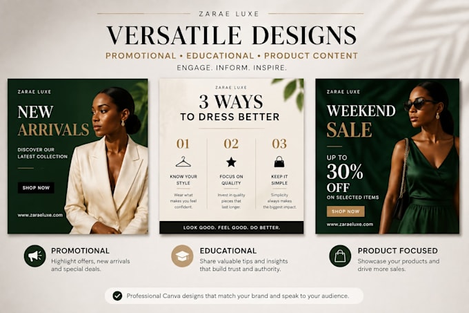 create 5 canva instagram posts for your business