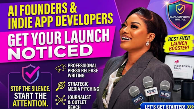 write launch press release to help ai founders, indie app developers get noticed
