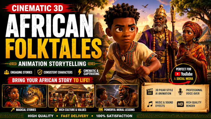 create cinematic 3d african folktale animation storytelling
