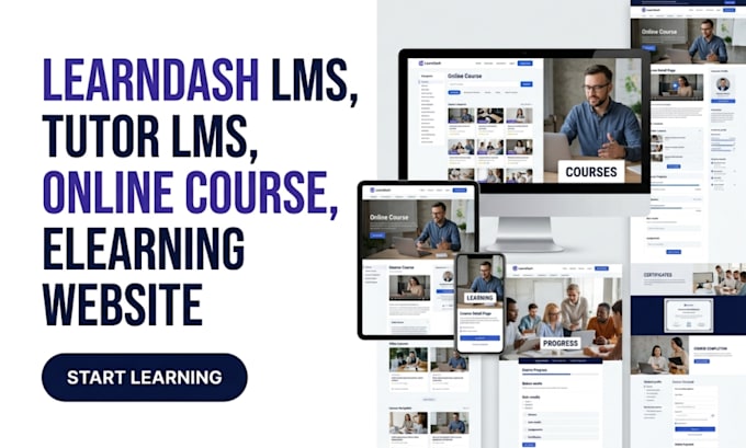 build learndash tutor lms website online course elearning website