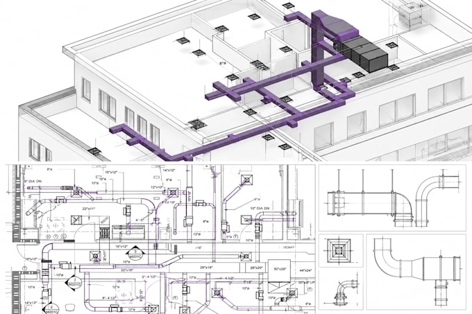 create hvac shop drawings, duct fabrication and built drawing