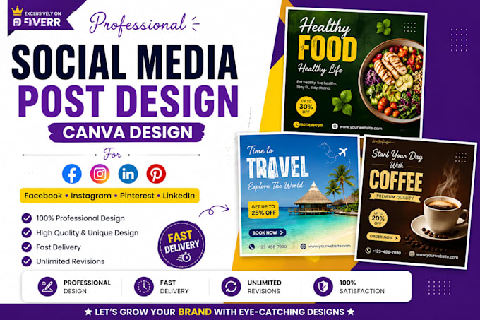 design professional canva social media posts
