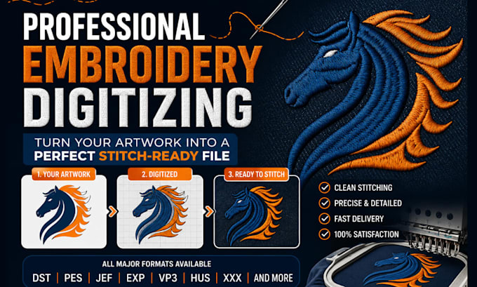 do custom embroidery digitizing, digitize image for embroidery in dst pes format