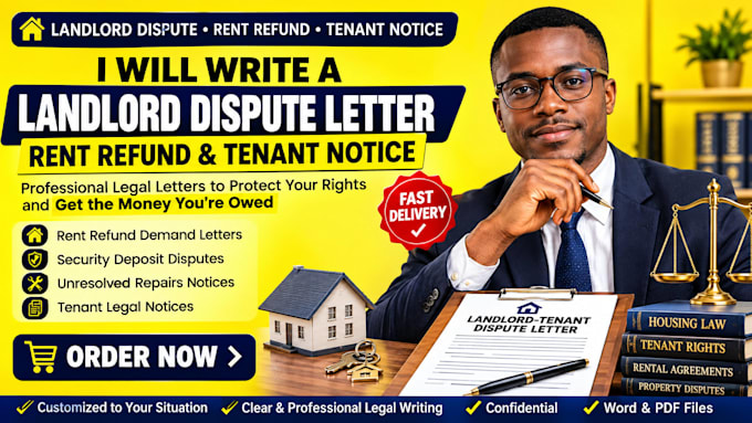 write a landlord dispute, rent refund, or tenant notice