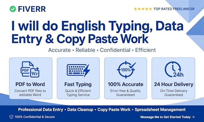 do english typing, data entry and copy paste work