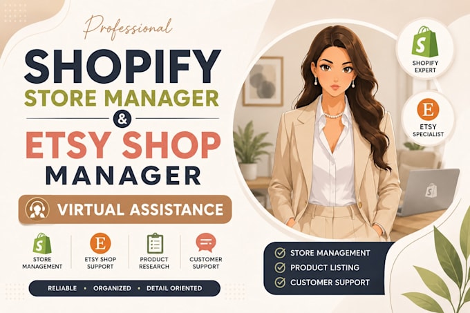 be shopify store manager, shopify virtual assistant or etsy shop manager