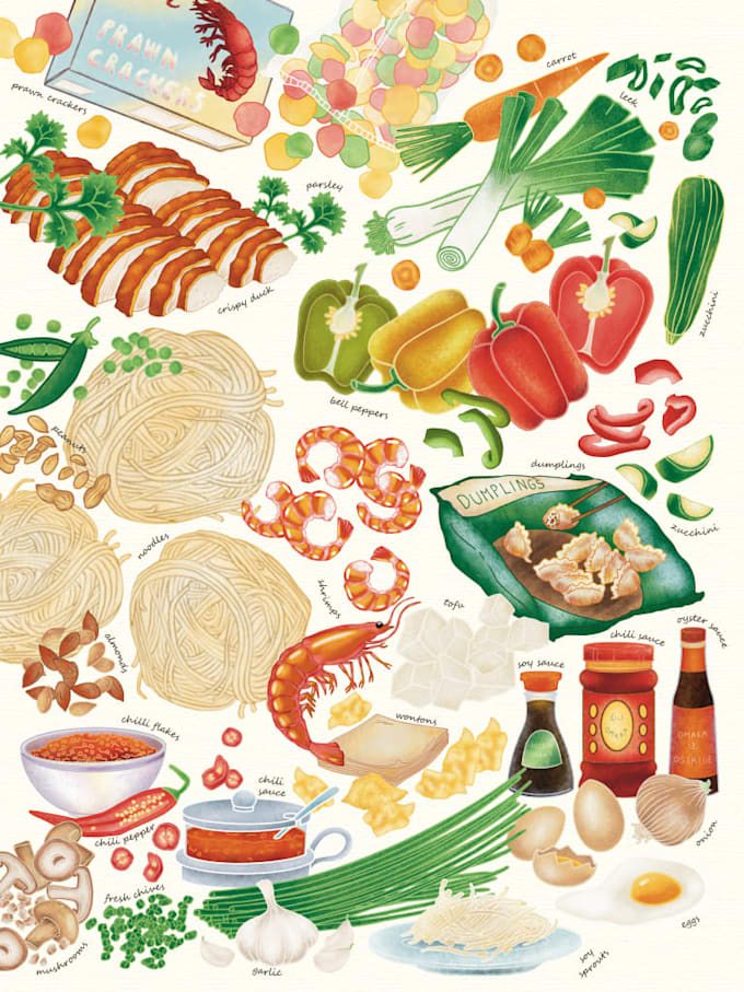 create digital food illustration