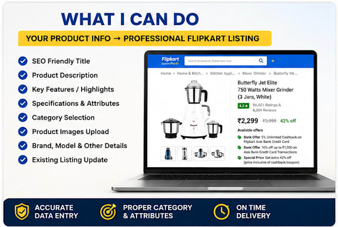 create the listings directly in your flipkart seller account