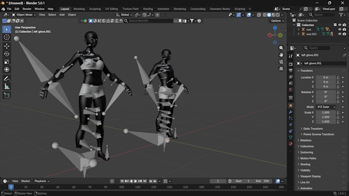 do blender rig and game character setup for unreal engine and unity