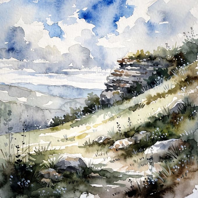 paint landscapes in watercolor