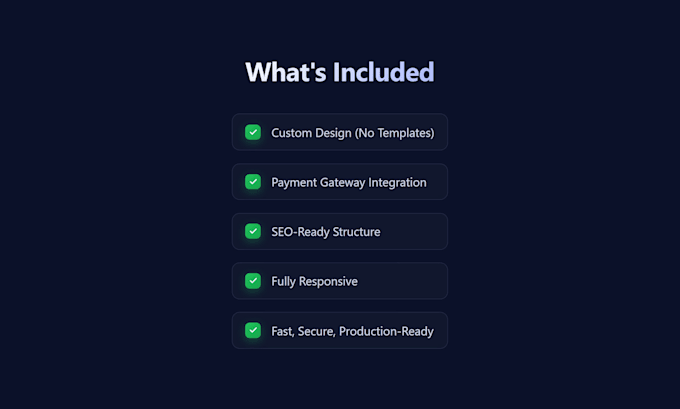 build a custom full stack website with payment integration and SEO