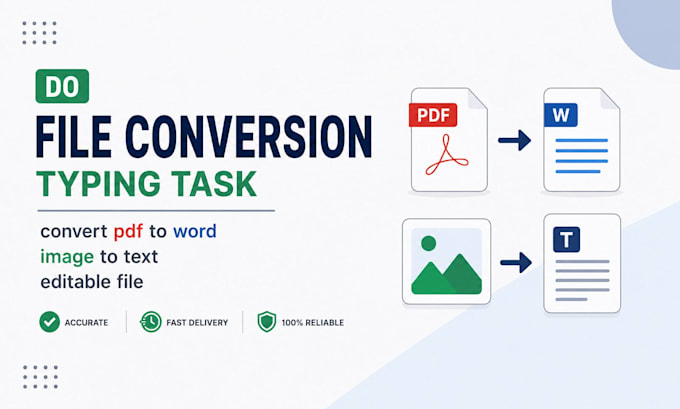 do data entry task file conversion typing task convert pdf to word image to text