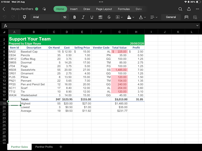 clean, organize and format your excel spreadsheet
