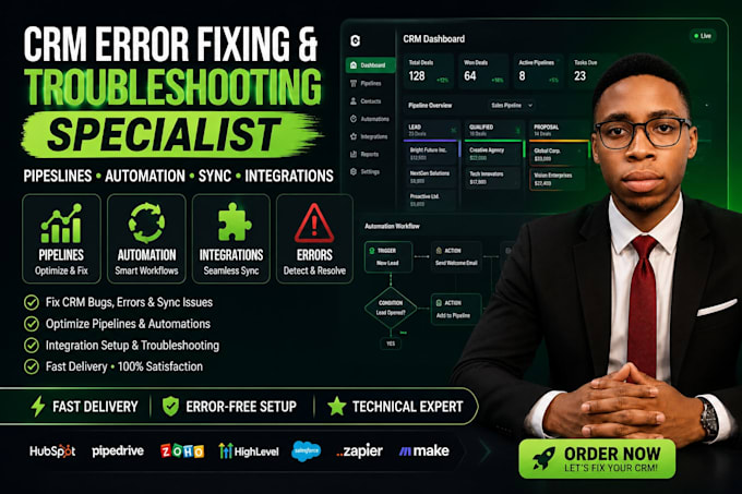 fix your CRM errors broken pipelines automations sync issues and integrations